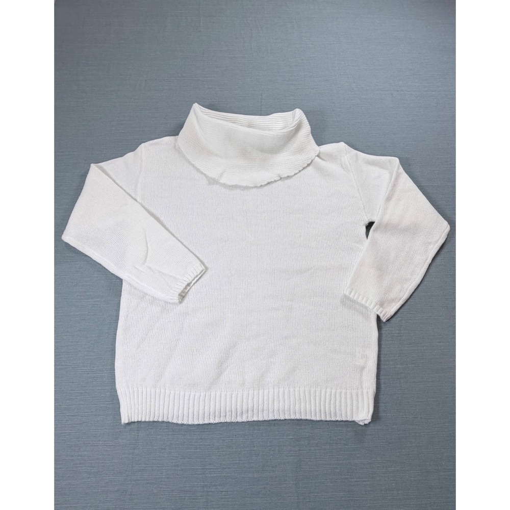 Unbranded White Cowl Neck Knit‎ Sweater Womens XL Pullover Long Sleeve Stretch